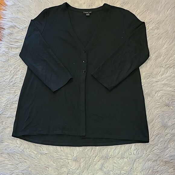 J jill wearever collection black rayon stretch flowy cardigan size small - Picture 1 of 5